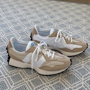 New Balance EUC Beige and White Sneakers